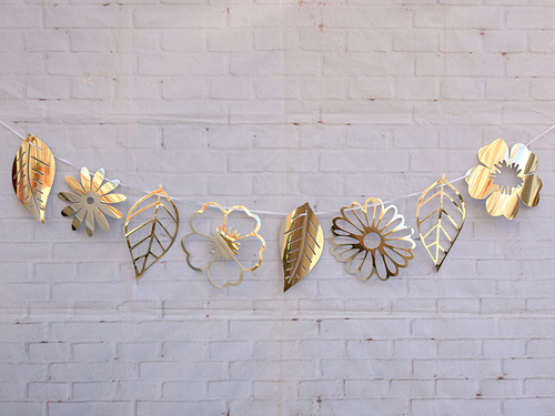 Ghirlandă de flori aurii - 1 buc.