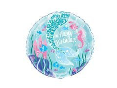 Balon de folie Happy Birthday Mermaid - 46 cm - 1 buc.