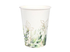 Pahare de hârtie cu frunze verzi - 270 ml - 10 buc.