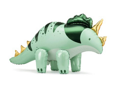 Balon 3D Triceratops din folie verde - 93 x 49 cm - 1 buc.