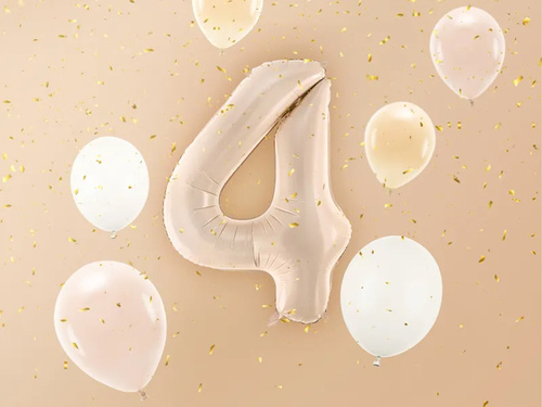 Balon din folie numărul 4 bej închis - 72 cm - 1 buc.