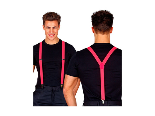 Bretele disco roz neon