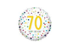 Balon folie confetti - a 70-a aniversare - 43 cm - 1 buc.