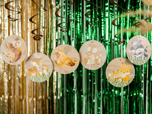 Decorațiuni suspendate pentru ziua de naștere Animale de pădure - 6 buc.