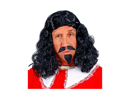 Peruca de muschetar cu mustață și cioc
