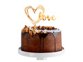 Topper pentru tort din plexiglas Love gold - 1 buc.