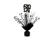 Decorațiuni de masă negru Happy Birthday - 36 cm - 1 buc.