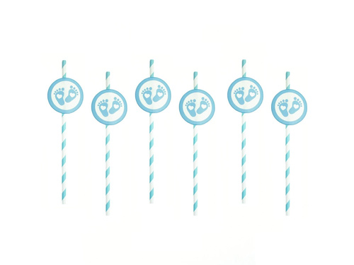 Paie albastră pentru petrecerea copilului - 6 buc.