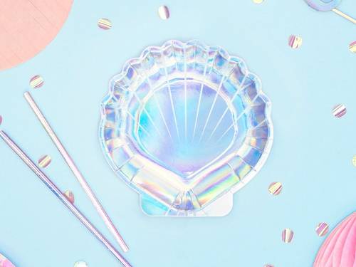 Farfurii de ziua sirenei - Scoică iridescentă - 18,5 cm - 6 buc.