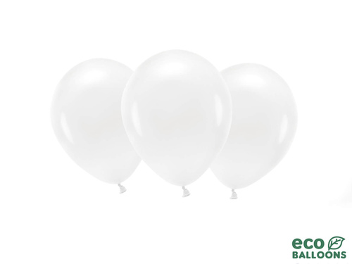 EKO Baloane latex alb pastel - mari - 10 buc.
