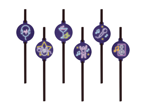 Paie de hârtie Disco Neon - 6 buc.