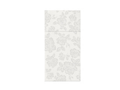 Buzunare pentru tacâmuri Trandafiri argintii - 40 cm - 25 buc.