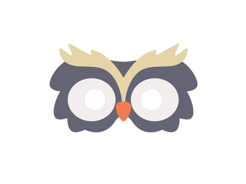 Mască din fetru Bufniță - 1 buc.