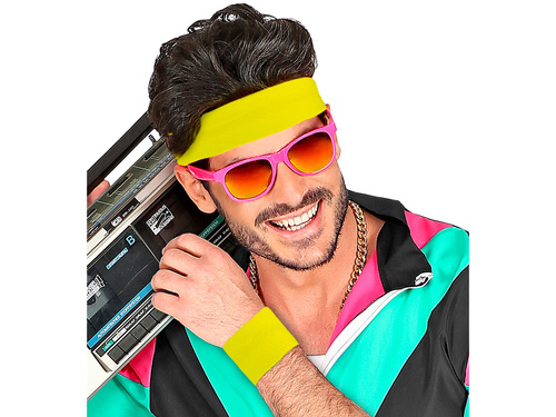 Disco 80s neon galben brățări - 2 buc.