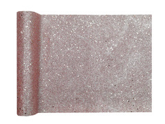 Decorațiune de masă cu sclipici - roz auriu - 28 cm x 3 m - 1 buc.