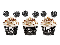 Set decorațiuni pentru prăjituri Spooky Skulls - 12 buc.