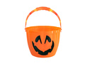 Găleată de dovleac portocalie cu mâner iluminat pentru Halloween - 22,5 x 16 cm - 1 buc.