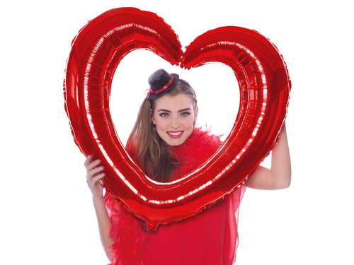Foliu balon inimă ca ramă foto - 80x70 cm