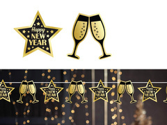 Ochelari de Anul Nou Ghirlanda de Anul Nou fericit - 300 cm - 1 buc.