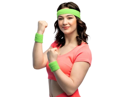 Brățări verzi neon Disco 80s - 3 buc.