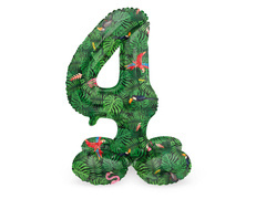 Jungla numărul 4 în picioare balon de folie - 72 cm - 1 buc.