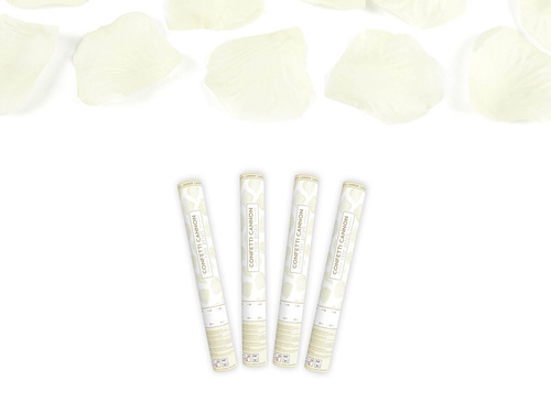 Tub de împușcare, petale de trandafir artificiale crem, 40 cm, 4 buc.