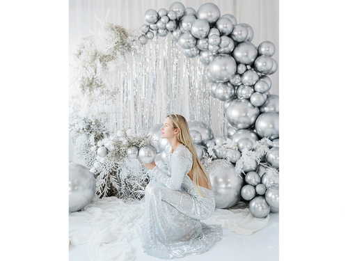 Balon gigant cu diametrul de 60 cm - Argintiu lucios