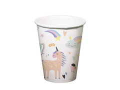 Cupe aniversare unicorn și curcubeu - 250 ml - 6 buc.