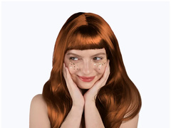 Peruca rosie cu franjuri - 1 buc.