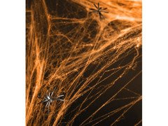 Pânză de păianjen portocalie cu 2 păianjeni - pânză de Halloween - 60g.