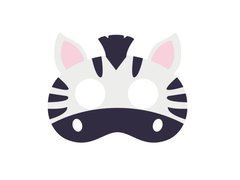 Mască din fetru de zebră - 1 buc.