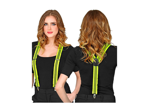 Bretele cu volane galben neon