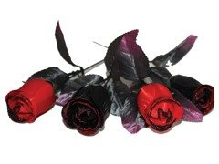 Trandafiri de Halloween negri și roșii - 35 cm - 4 buc.