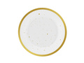 Farfurii de hârtie albe cu puncte aurii - 18 cm - 6 buc.