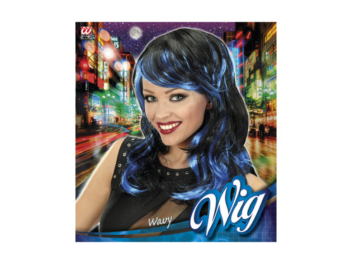 Peruca ondulată cu reflexii albastre