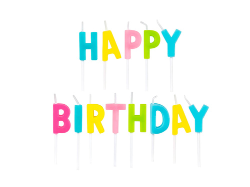 Lumânări de picnic Happy Birthday - 13 buc.