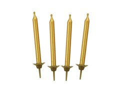 Lumânări aniversare de aur - 10 bucăți.