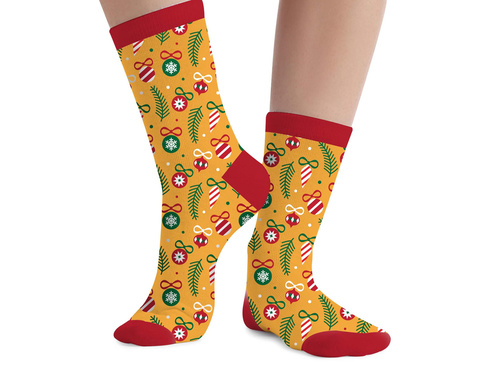 Șosete de Crăciun pentru copii Bombki - 1 pereche