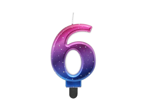 Lumânare cu numere metalice Night Sky - 6 - șase