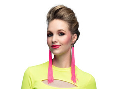 Cercei clip-on roz neon - 1 pereche.