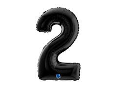 Balon din folie numărul 2 negru - 26" - 1 buc.