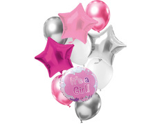 Set baloane "It's a Girl" roz - 10 buc.