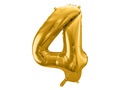Balon din folie numărul 4 auriu - 86 cm - 1 buc.