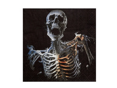 Șervețele de Halloween cu schelet - 33 cm - 20 buc.