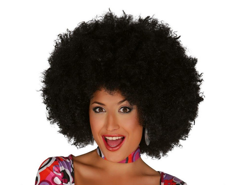 Peruca afro neagră - 1 buc.