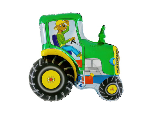 Balon folie verde Tractor - 30" - 1 buc.