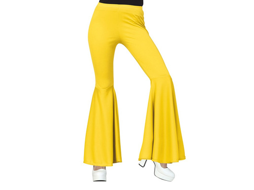 Pantaloni cu fund clopot galben