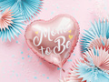 Balon cu folie "Mom to Be" pentru Baby Shower roz - 35 cm - 1 buc.