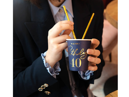 Cupe pentru a 40-a aniversare albastru marin - 220 ml - 6 buc.