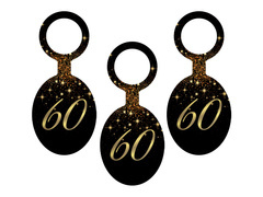 Pandantive spumante cu vodcă pentru aniversări de 60 de ani - 8 buc.